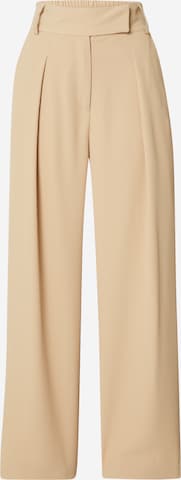 River Island Wide Leg Plissert bukse i beige: forside