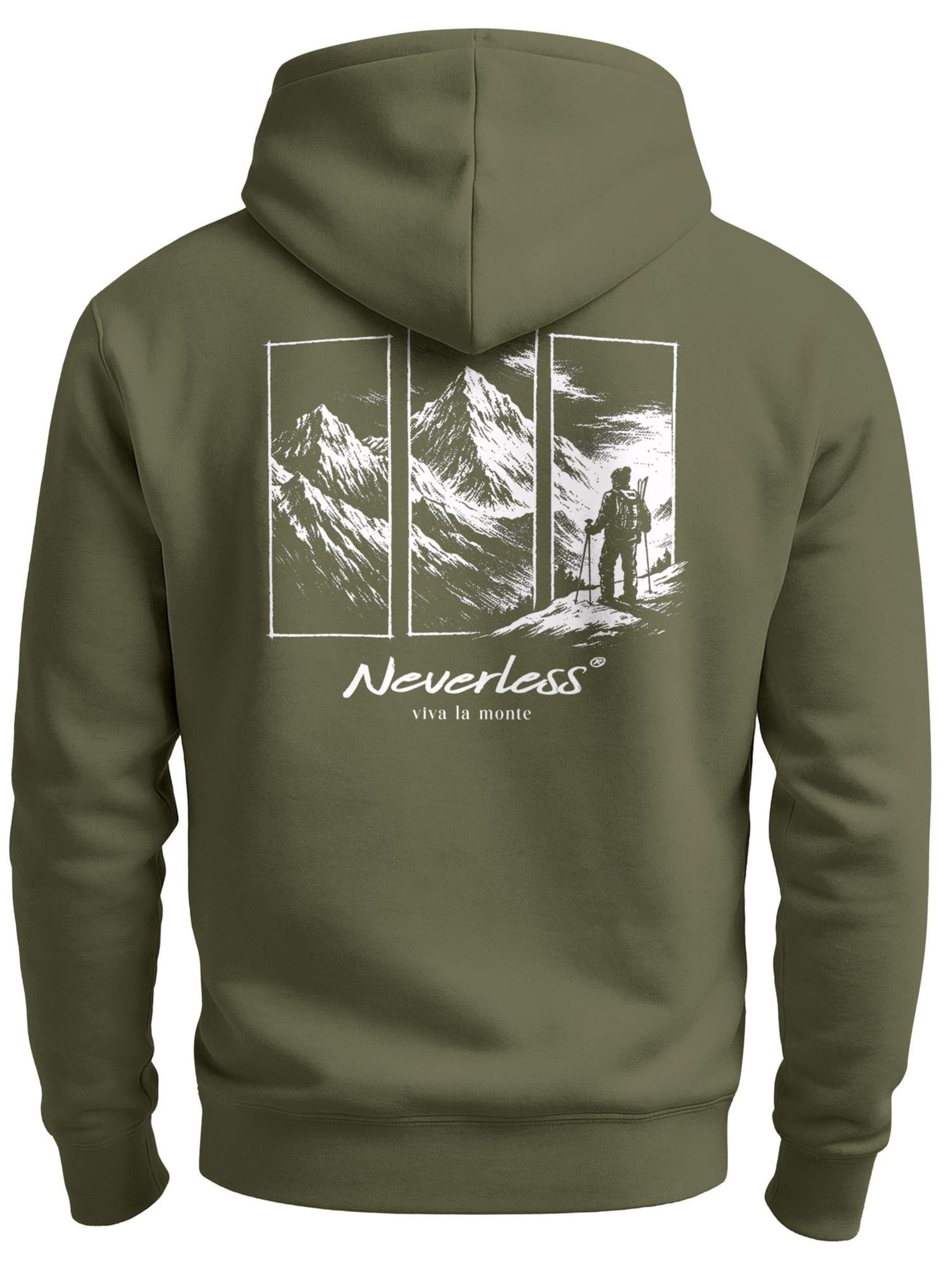 Neverless Sweatshirt 'viva la monte' in Green: front