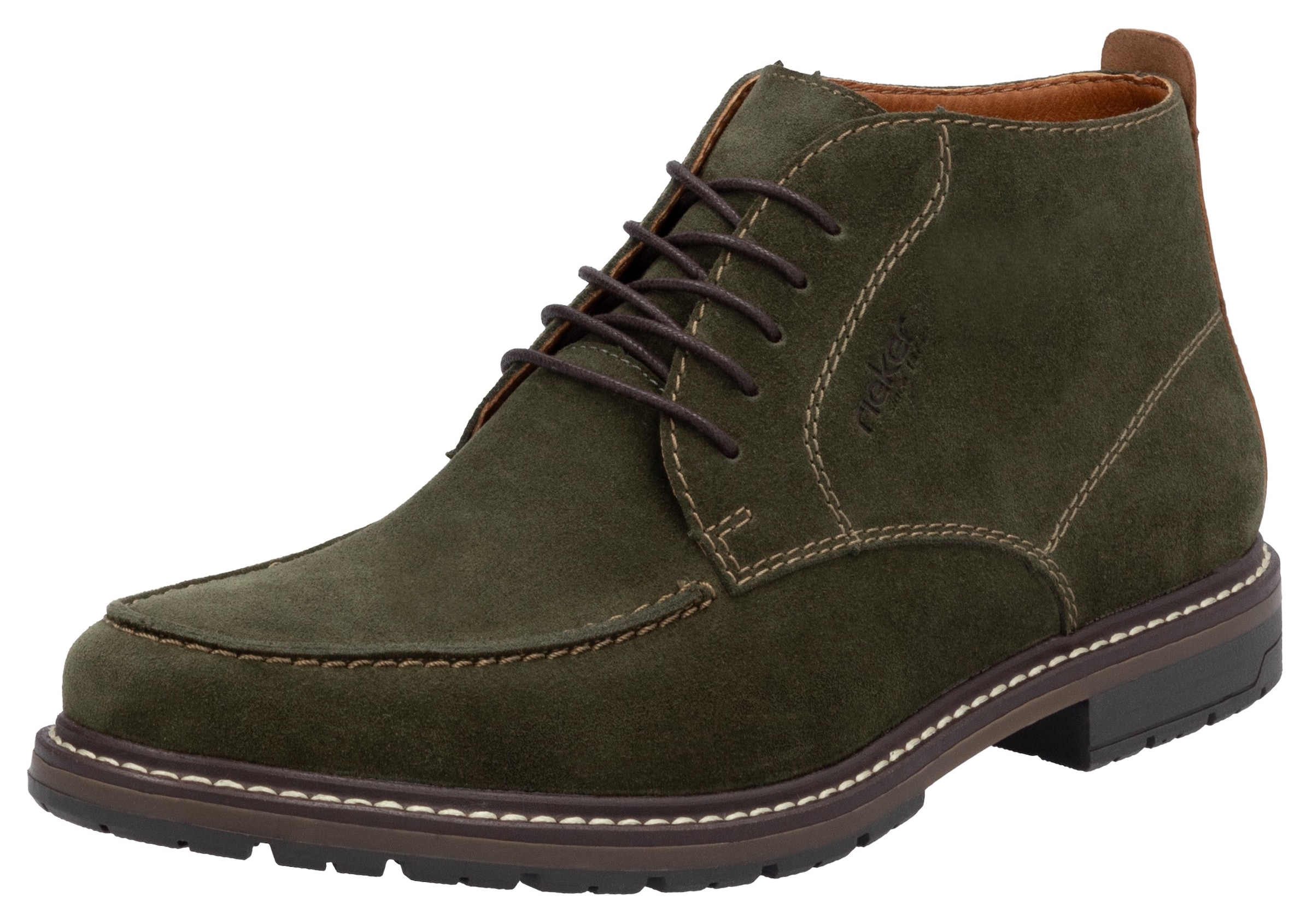 Chaussure à lacets Rieker en vert : devant