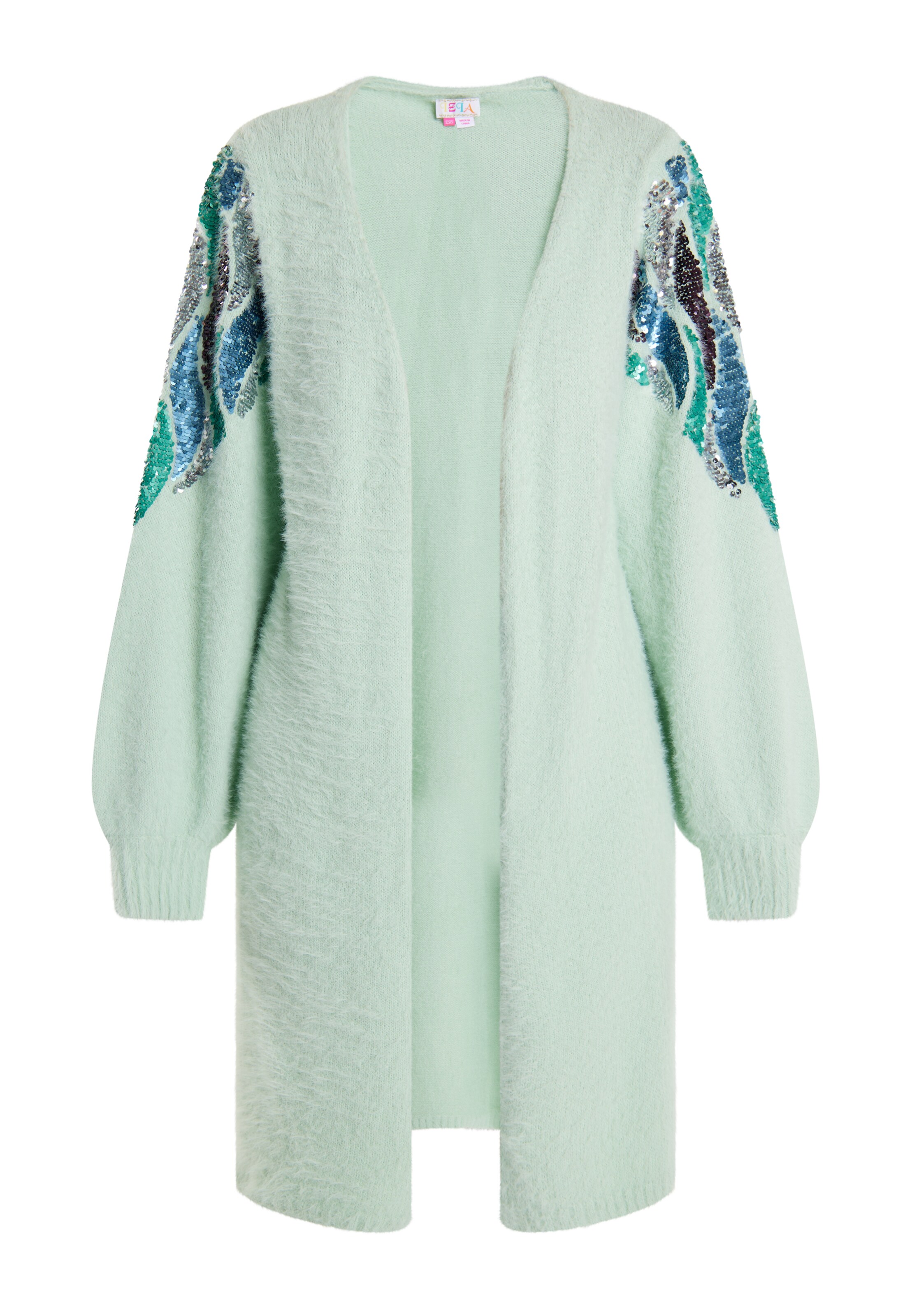 IZIA Knit cardigan in Green: front