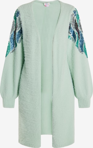 IZIA Knit cardigan in Green: front