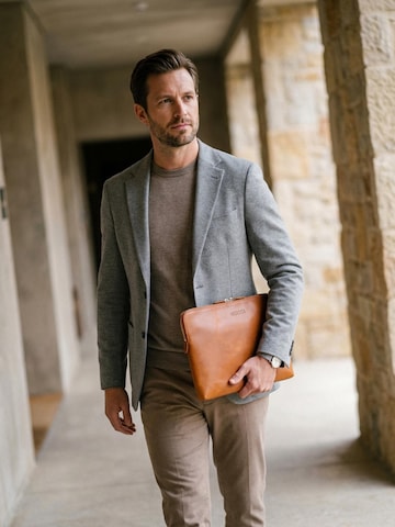 NEGOTIA Leather Laptoptas 'Mantle 14''' in Bruin