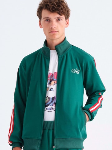 Rockupy Sweatjacke 'Squick' in Grün: Vorderseite