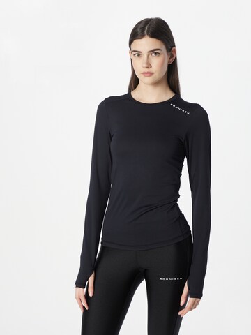RöhnischTehnička sportska majica 'JACQUARD' - crna boja: prednji dio