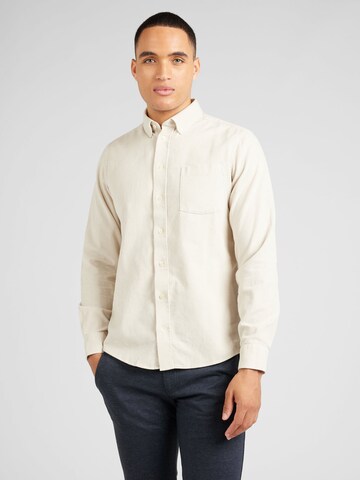 Casual Friday - Ajuste regular Camisa 'Anton' en beige: frente