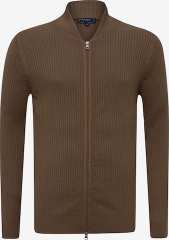 Sir Raymond Tailor Knit Cardigan 'Milan' in Brown: front