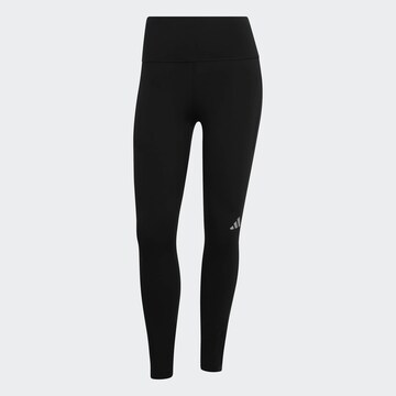 ADIDAS PERFORMANCE Skinny Workout Pants in Black: front