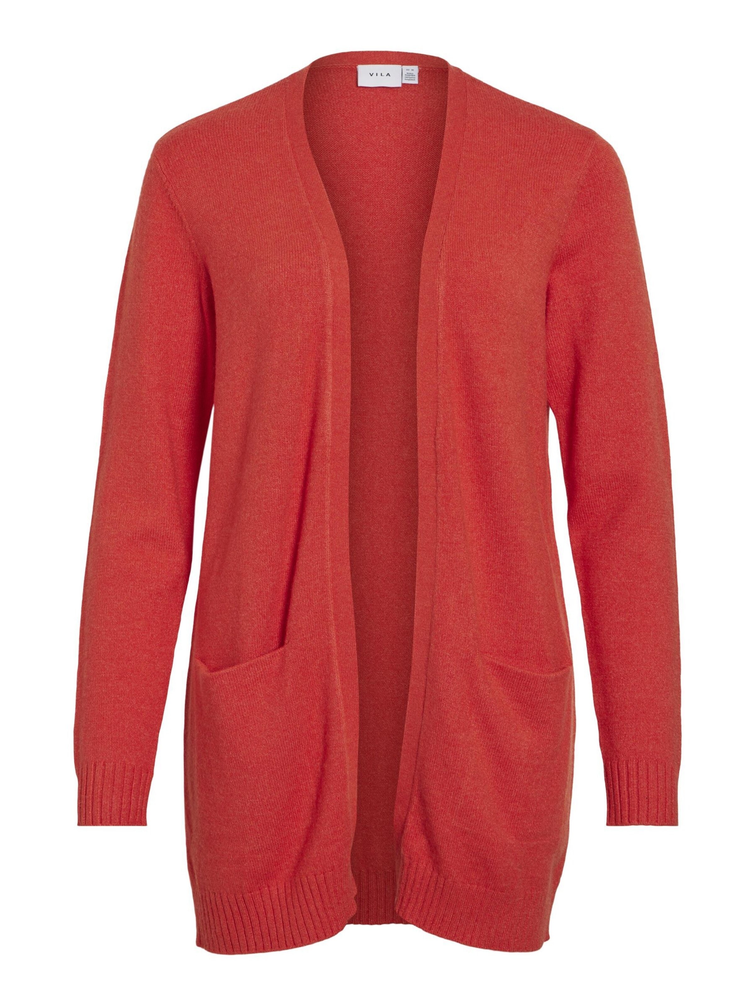 VILA Gebreid vest 'VIRil' in Rood: voorkant