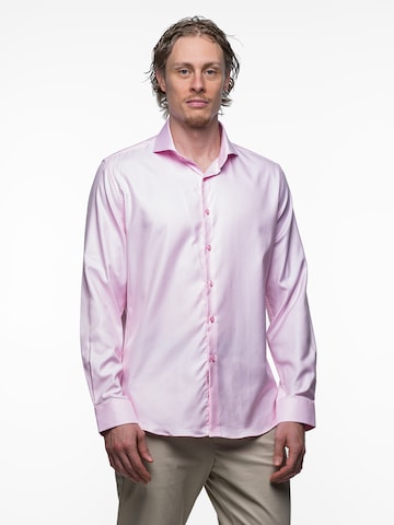 Coupe slim Chemise business 'Twill' Vercate en rose : devant