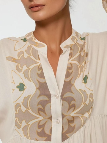 Hiccup Shirt Dress in Beige