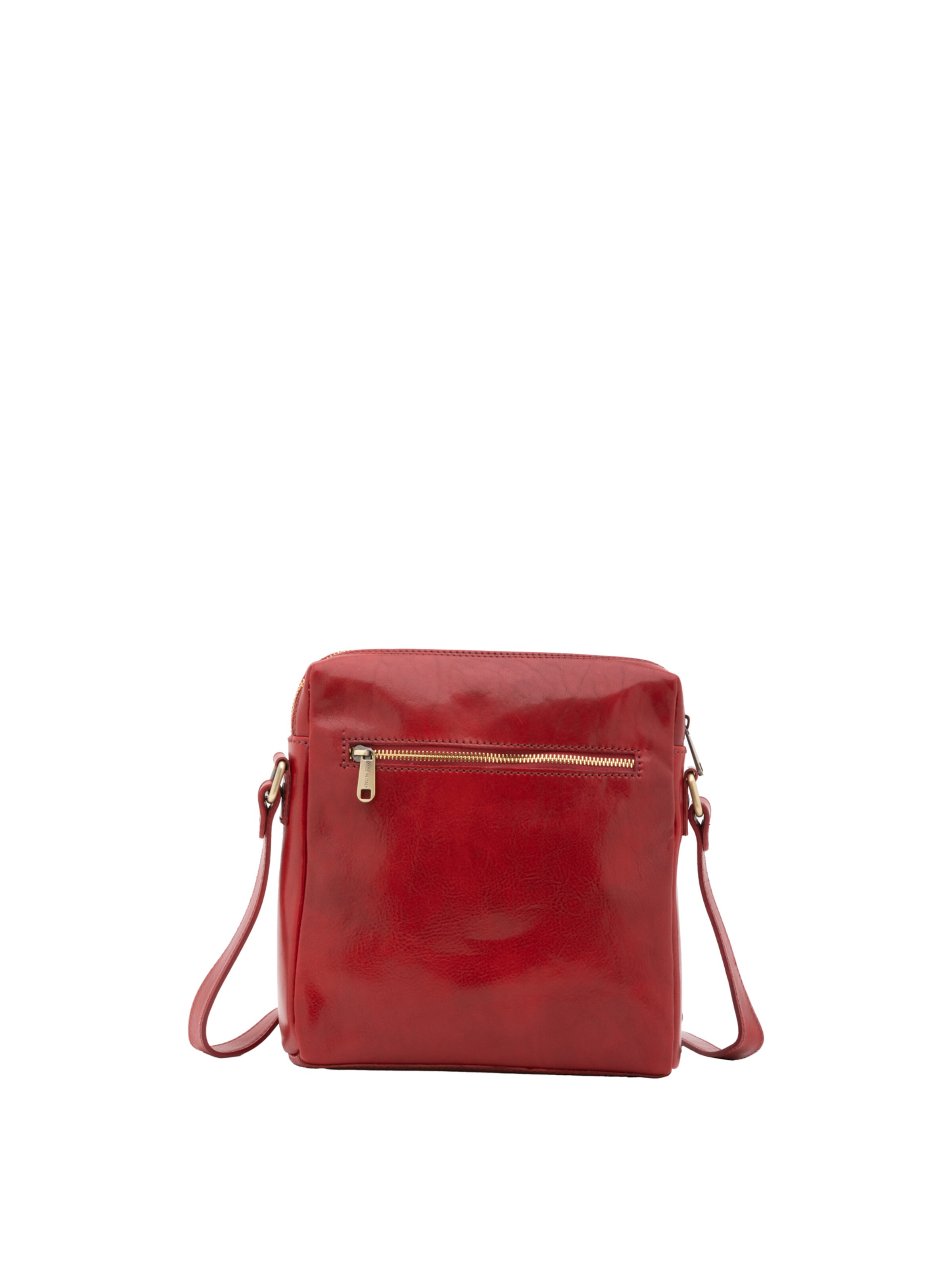 Borsa a tracolla 'Borsa a tracolla uomo vera pelle vacchetta con zip - Made in Italy' di I Fratelli in rosso