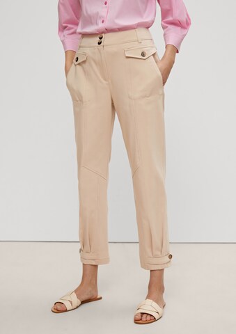 COMMA Tapered Pants in Beige: front