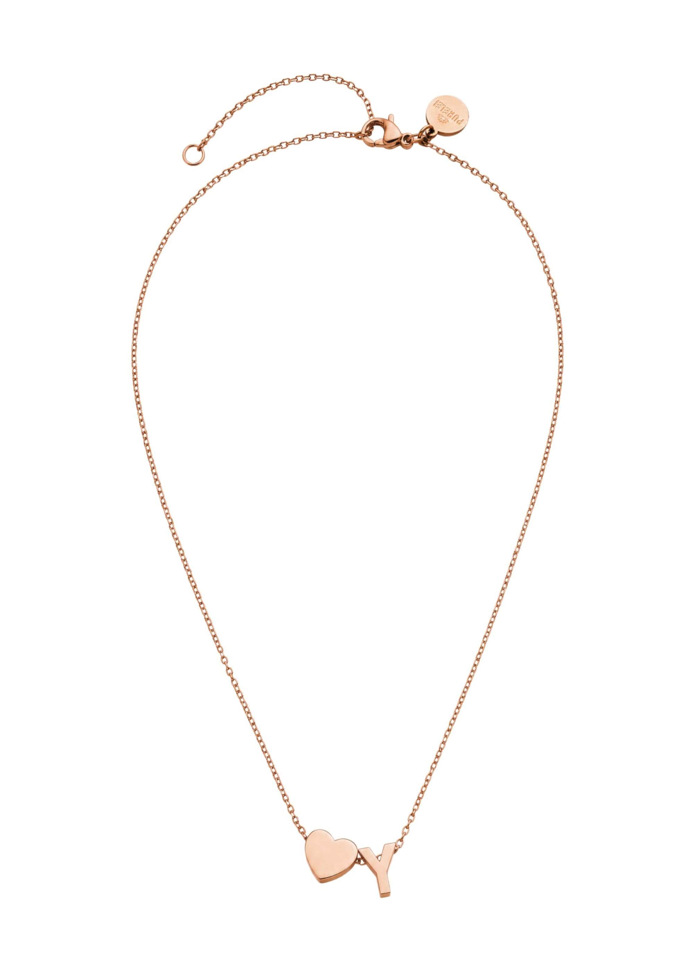 PURELEI - Colar 'Letter Heart Y' em ouro: frente