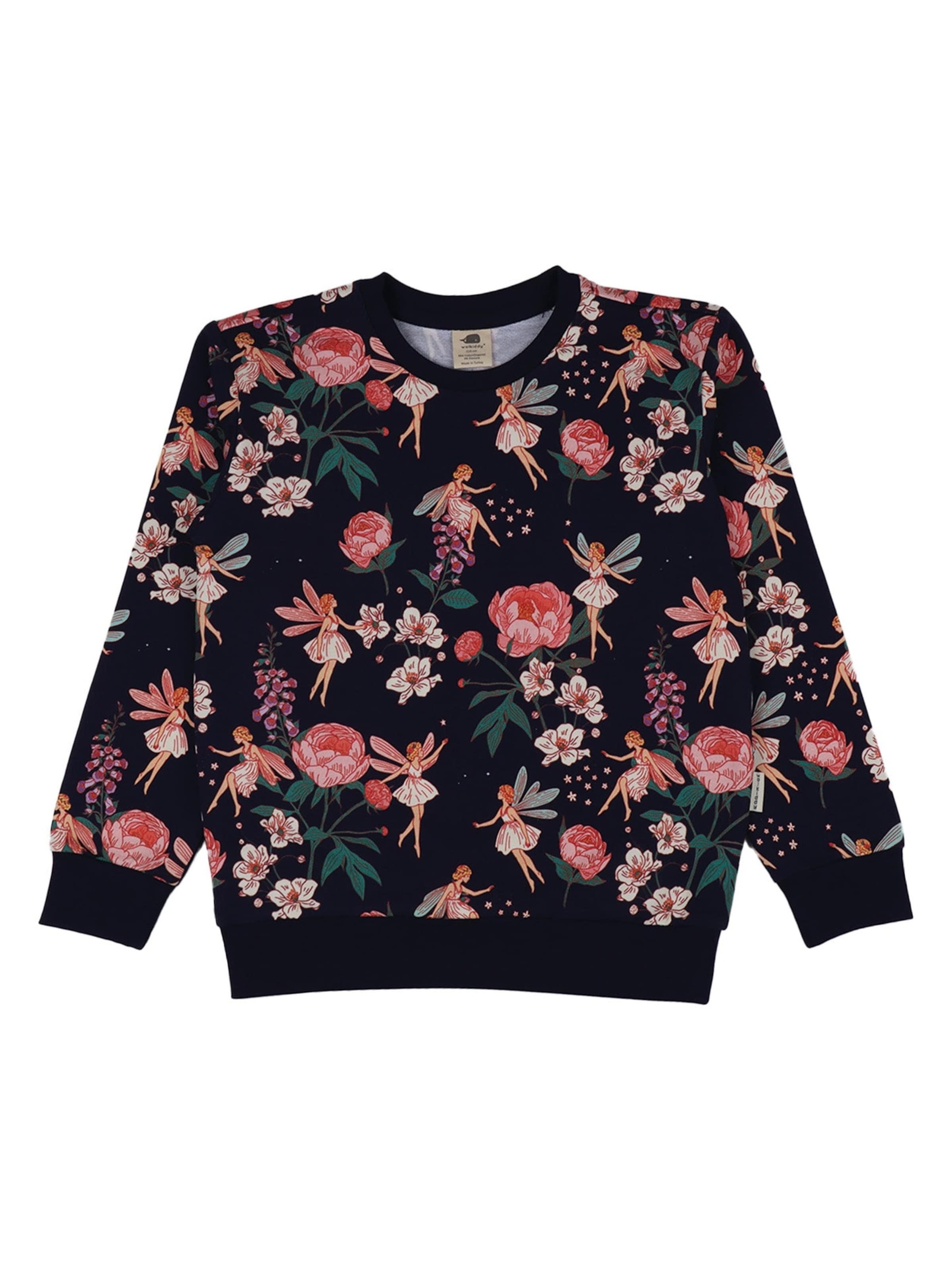 Walkiddy Sweatshirt 'Walkiddy - Fairies and Flowers' in Blue: front