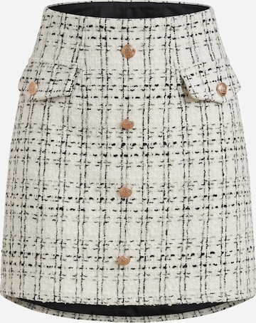 Cupshe - Saia 'Button-Front Mini Skirt' em branco: frente