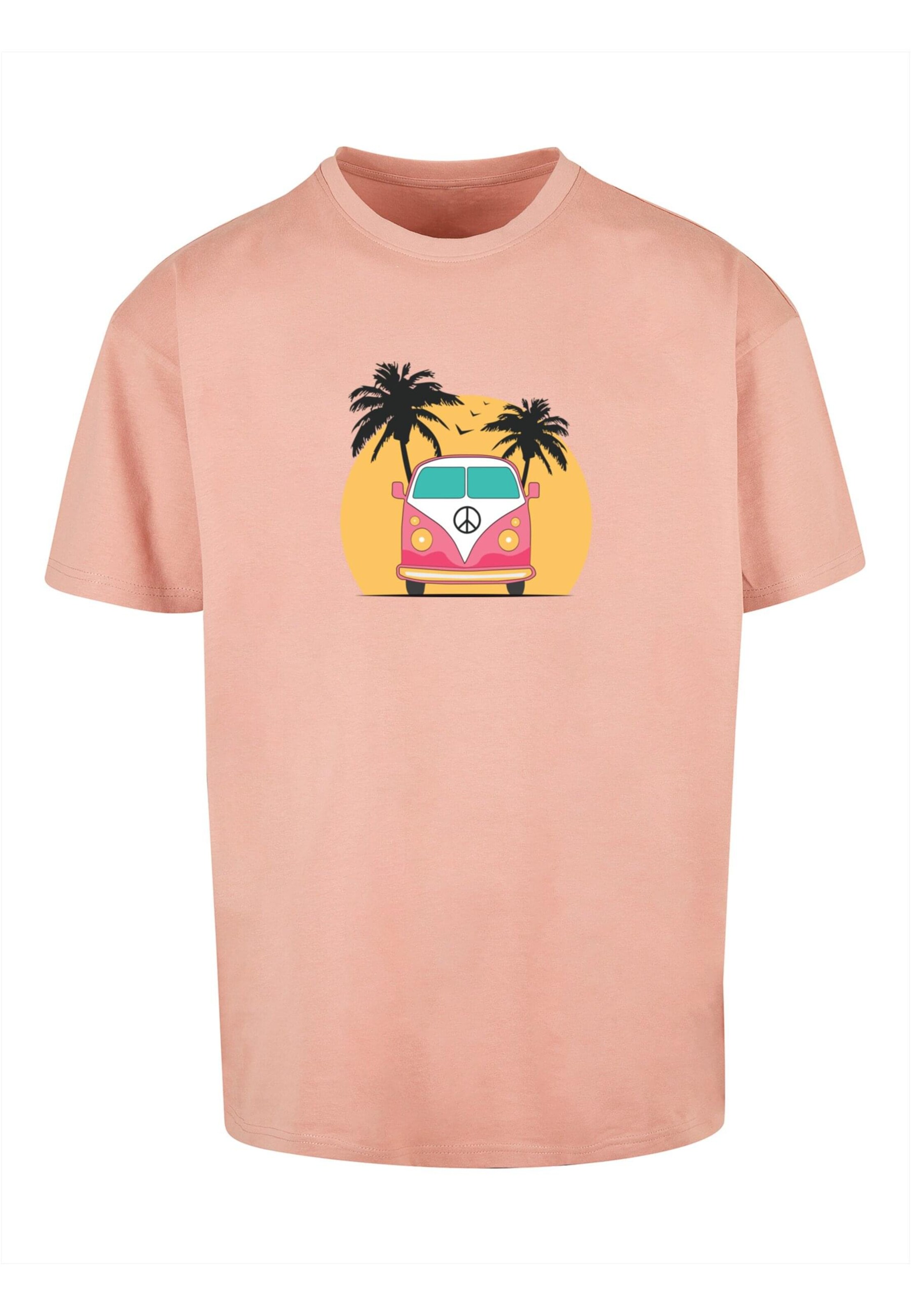Merchcode Shirt 'Summer - Van' in Roze: voorkant