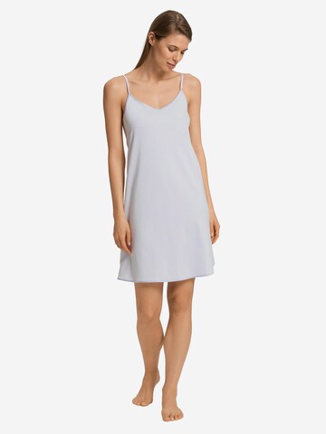 Hanro Slaapshirt ' Spaghettidress Cotton Silk ' in Blauw