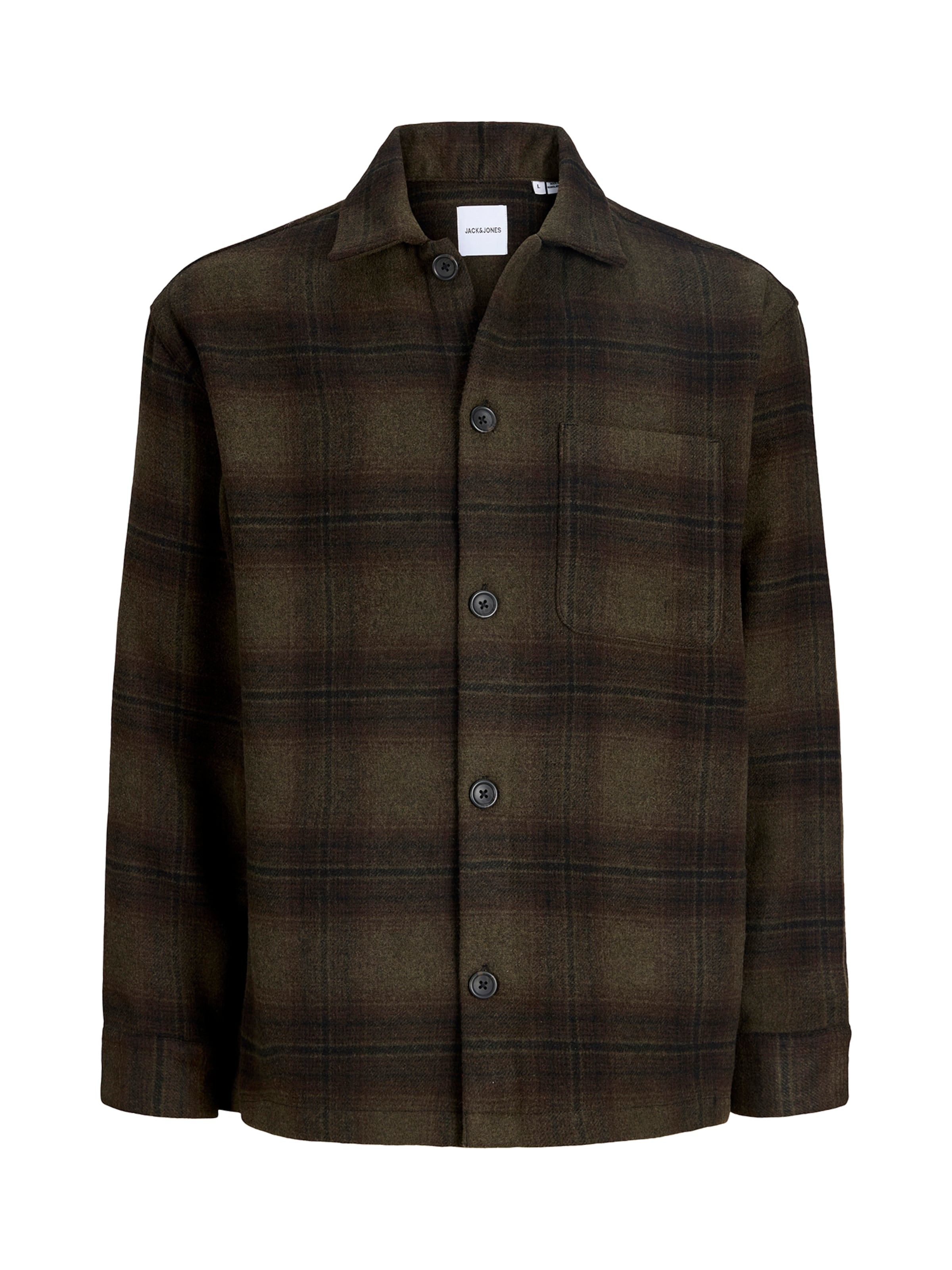 Jack & Jones Plus Comfort Fit Hemd 'JJESOHO OLLIE' in Grün: Vorderseite