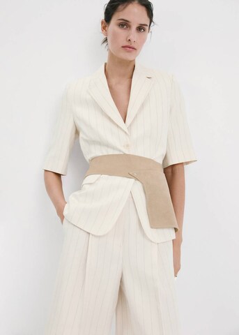 MANGO Regular Pleated Pants 'Aargelia' in Beige