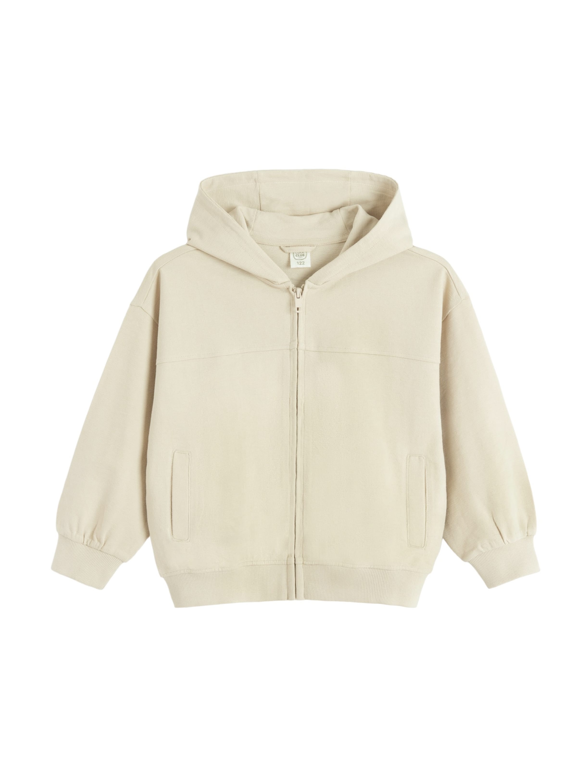 Cool Club - Sudadera con cremallera en beige: frente