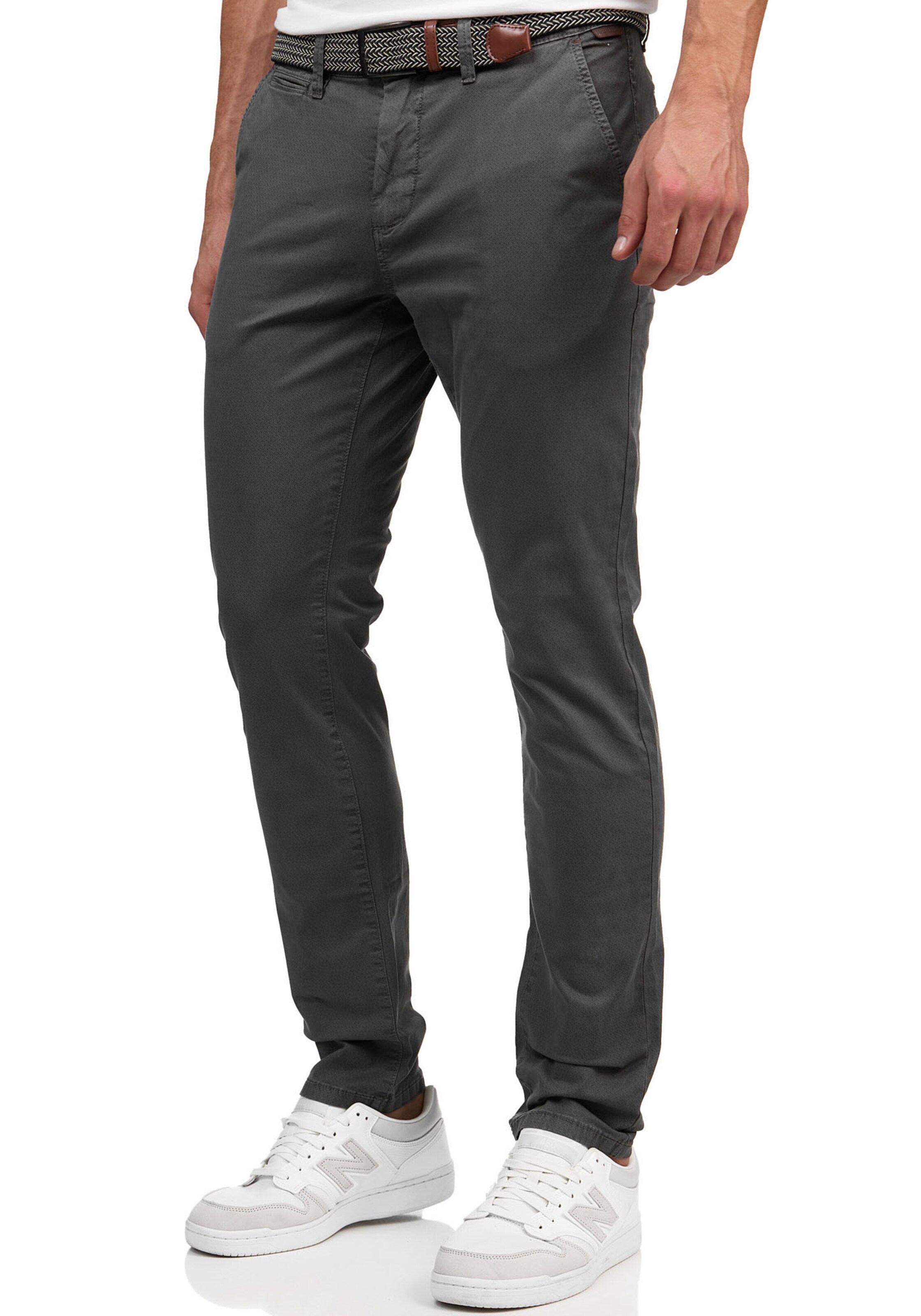 INDICODE JEANS Regular Chino Pants in Grey