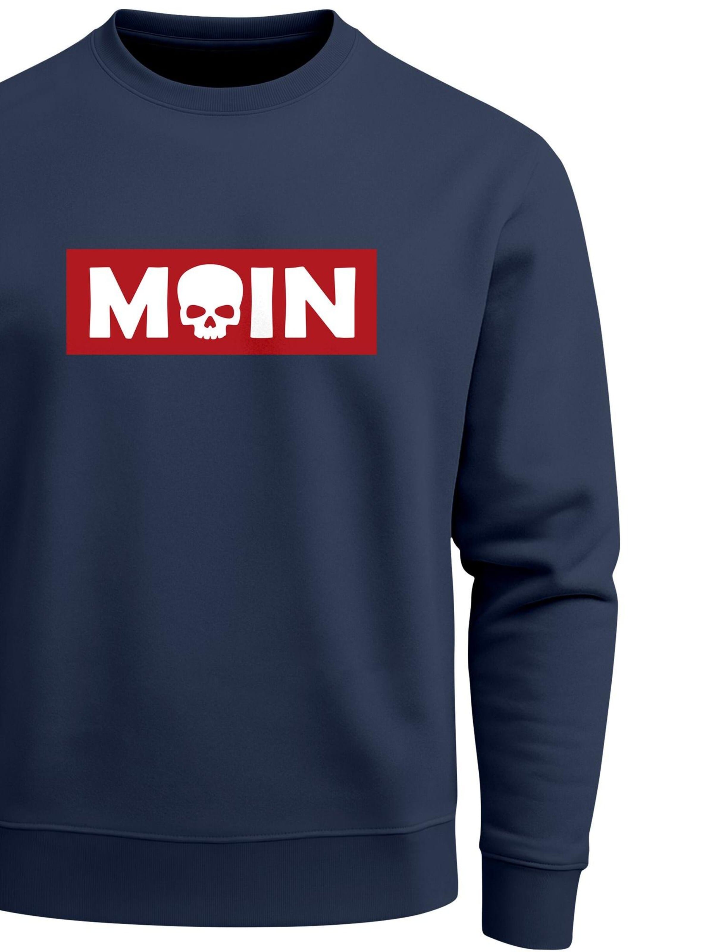 Neverless Sweatshirt 'Moin Skull' in Blue