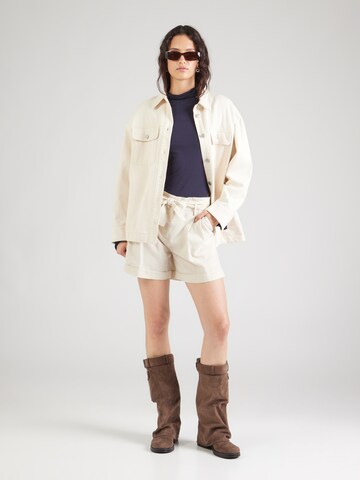ONLY Loose fit Pleat-Front Pants 'ONLISOLA' in Beige