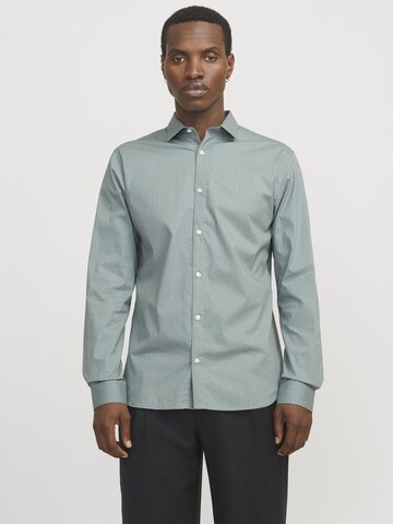 JACK & JONES Slim fit Button Up Shirt in Green: front