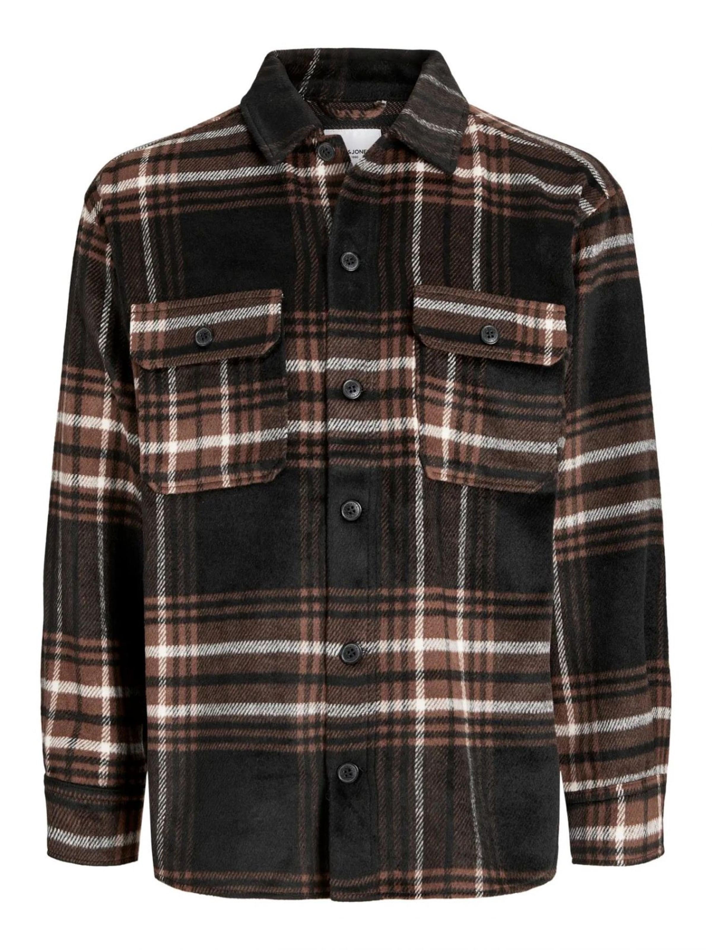 Coupe regular Chemise Jacks & Jones en marron : devant