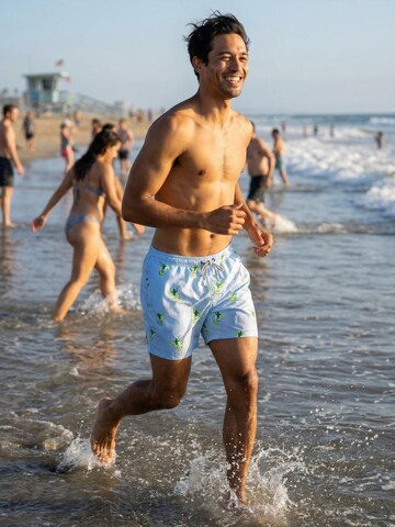 Happy Shorts Zwemshorts 'HAPPY SHORTS Men`s Beach shorts Beach pants Shorts Mojito S - XXL' in Blauw: voorkant