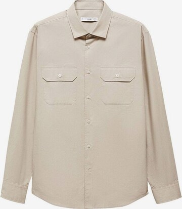MANGO MAN Slim fit Button Up Shirt 'miso' in Beige: front