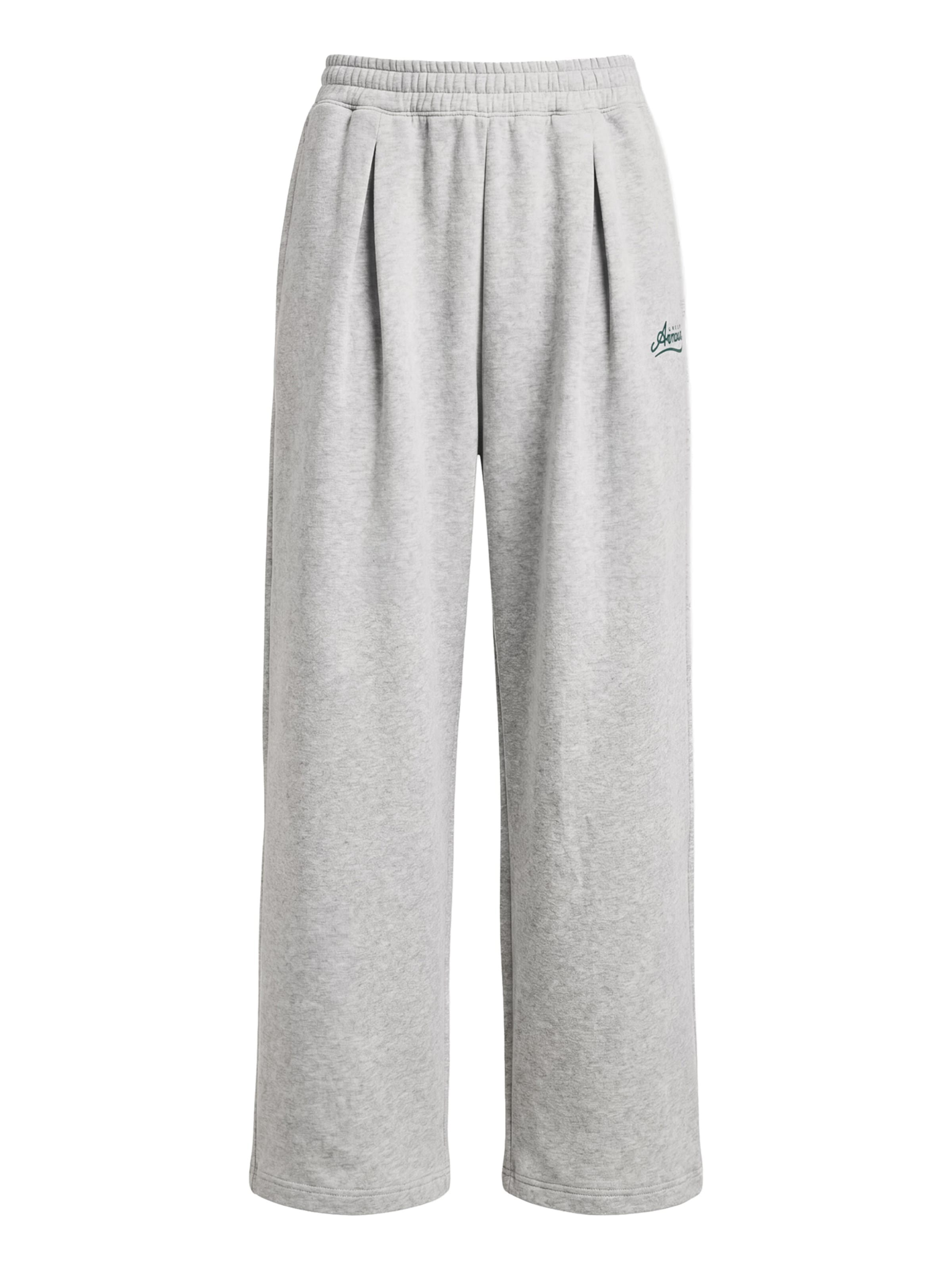 Wide Leg Pantalon de sport 'RIVAL VARSITY' UNDER ARMOUR en gris : devant