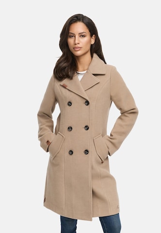 MARIKOO Wintermantel 'Nanakoo' in Beige: voorkant