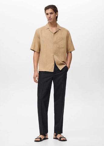 MANGO MAN Regular fit Button Up Shirt 'Banarea' in Beige