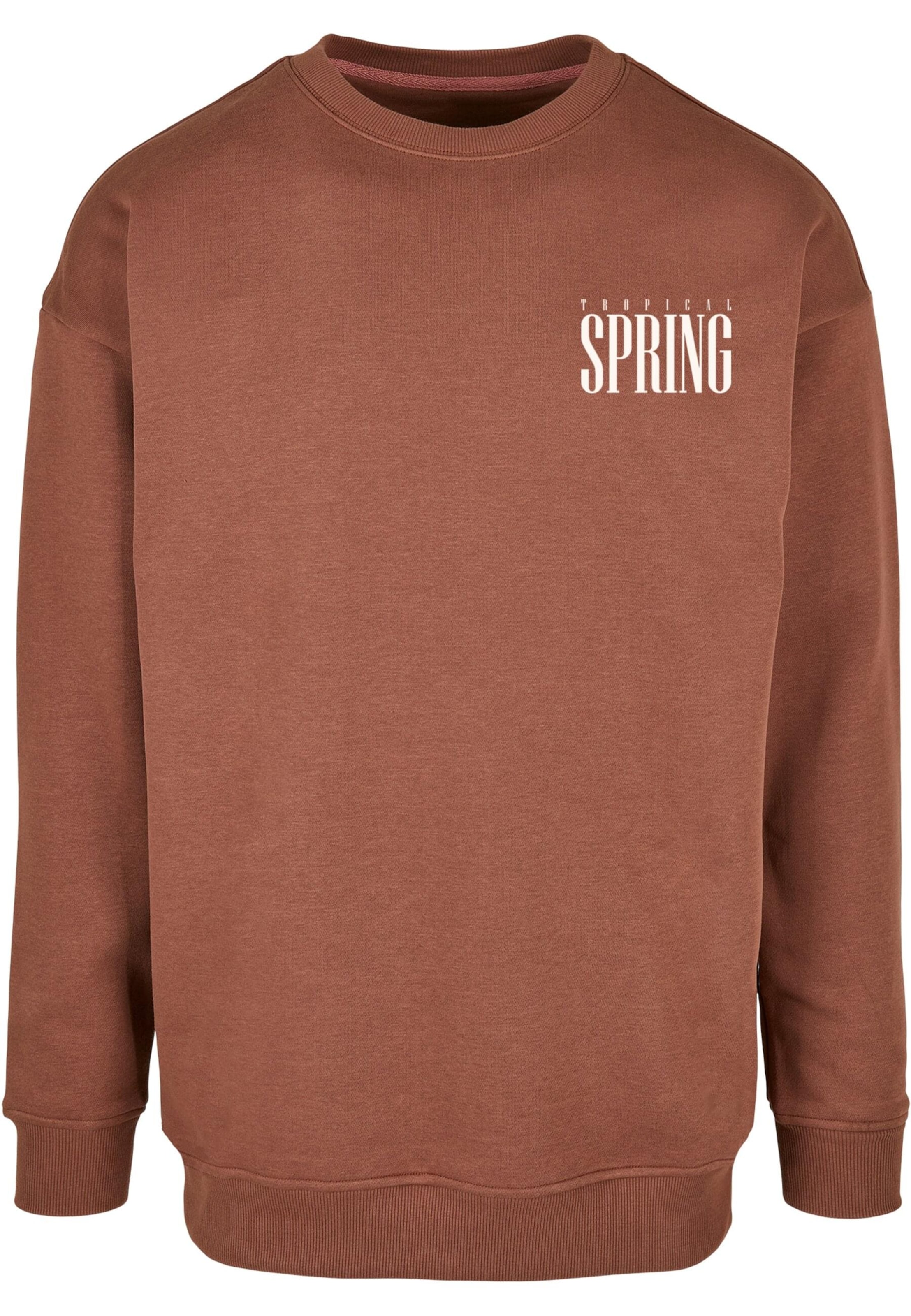 Sweat-shirt 'Tropical Spring' Merchcode en marron : devant