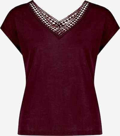 zero Kurzarm-Shirt mit V-Ausschnitt in S in aubergine, Produktansicht