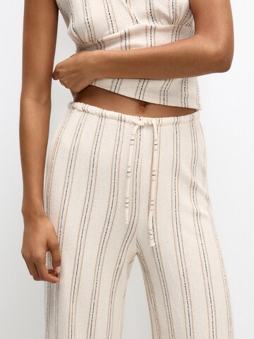 Pull&Bear Wide leg Broek in Beige