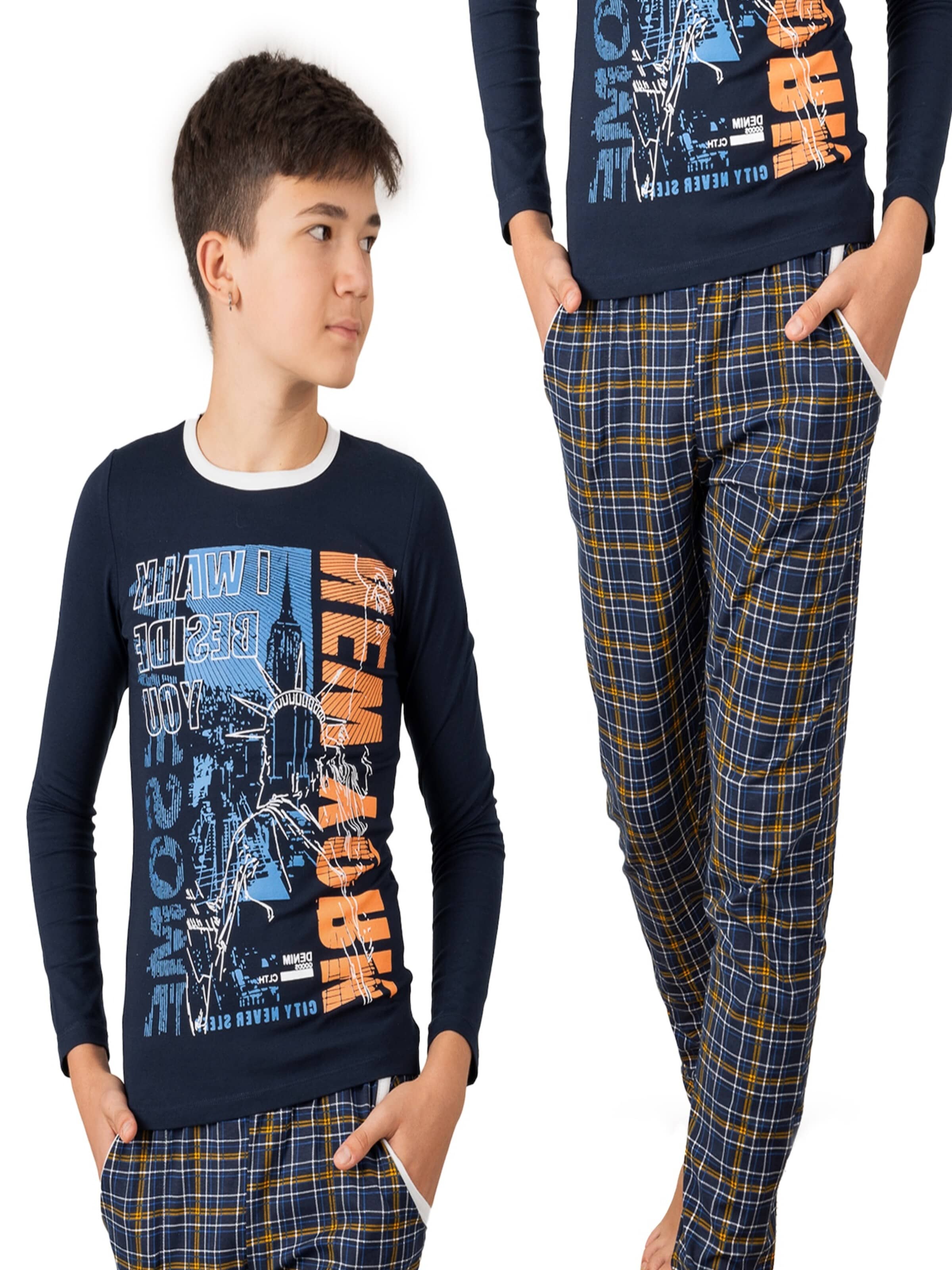 LOREZA - Pijama 'Jungen Schlafanzug New York' en Mezcla de colores