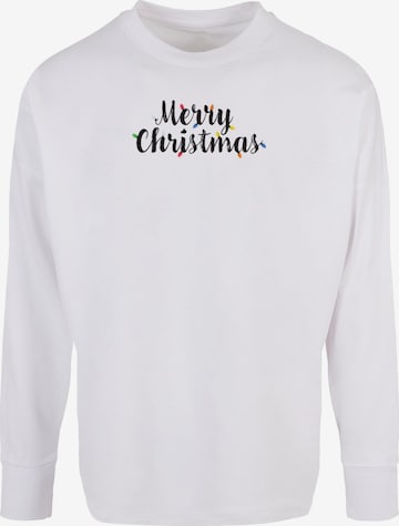 Merchcode Shirt 'Merry Christmas Lights' in Weiß: predná strana