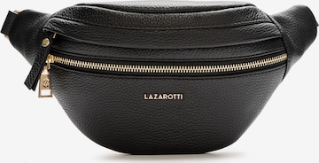 Lazarotti Fanny Pack 'Bologna Leather' in Black: front