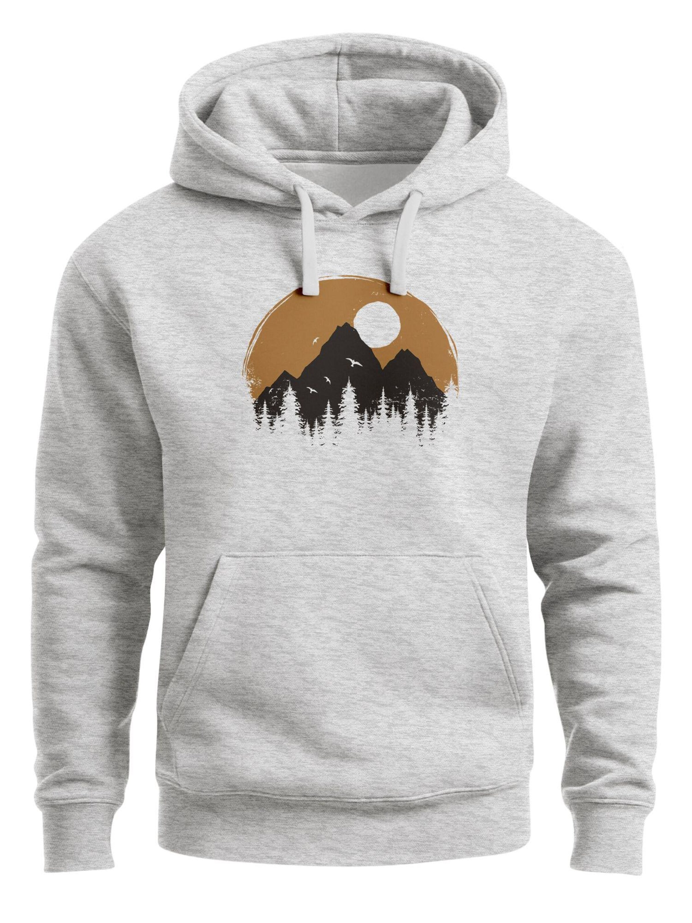 Neverless Sweatshirt 'Mountain Sun' in Grey: front