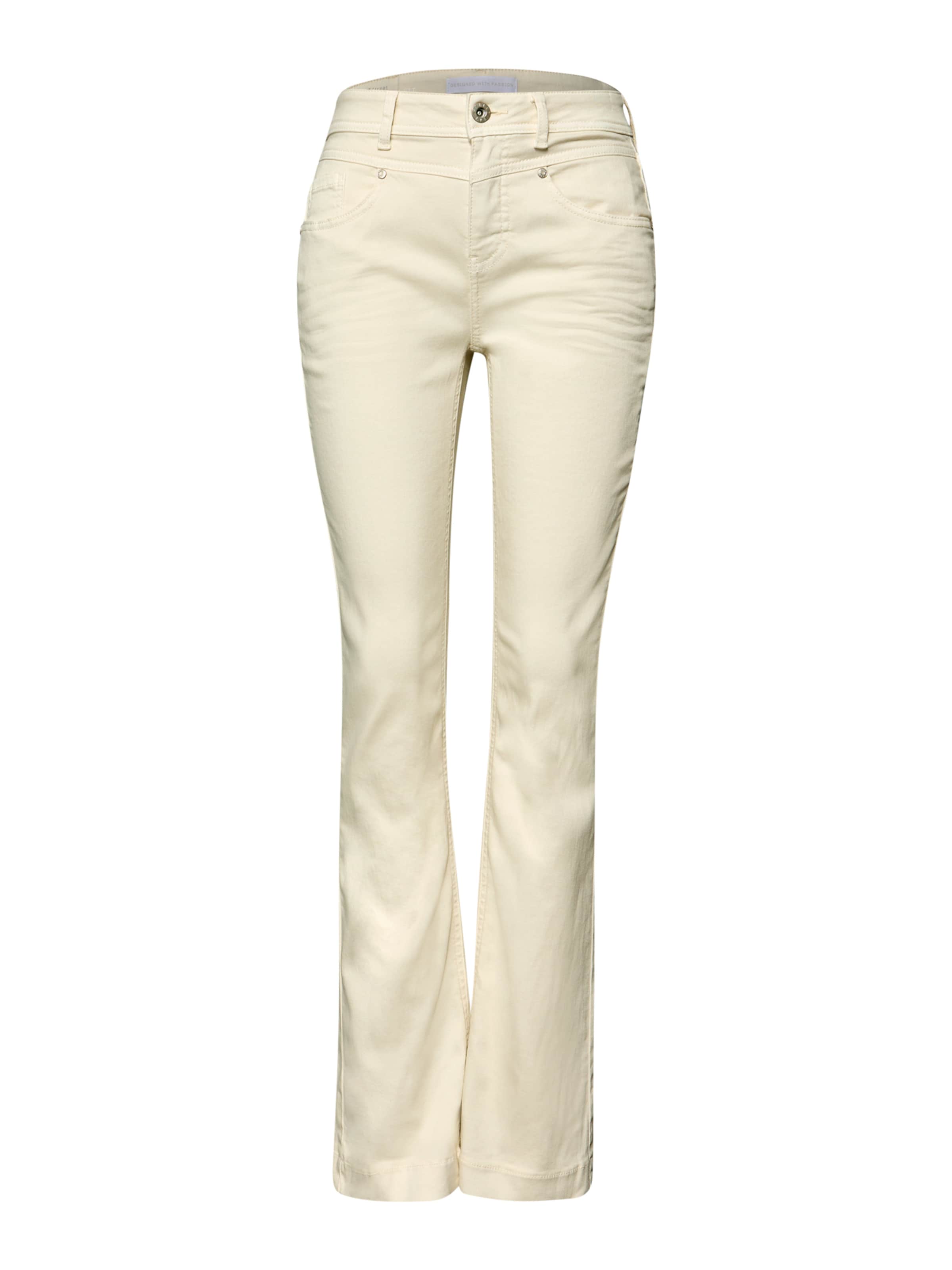 STREET ONE Bootcut Jeans 'Style Blaire' in Beige: voorkant