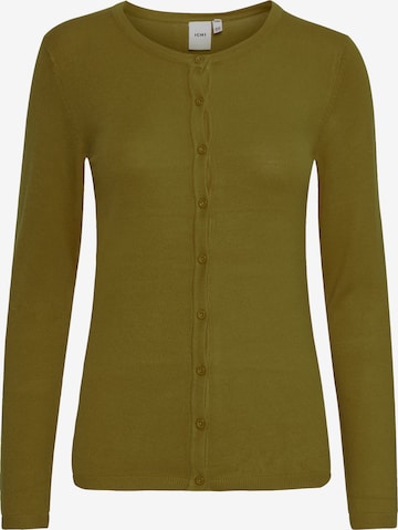 ICHI Knit cardigan in Green: front