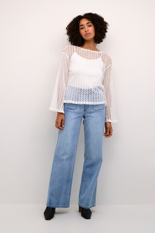 Kaffe Pullover 'Lykke' i hvid