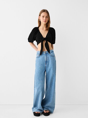 Bershka Blúz - fekete
