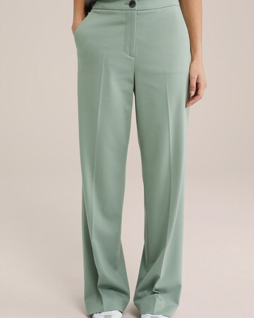 WE Fashion - Pierna ancha Pantalón de pinzas en verde