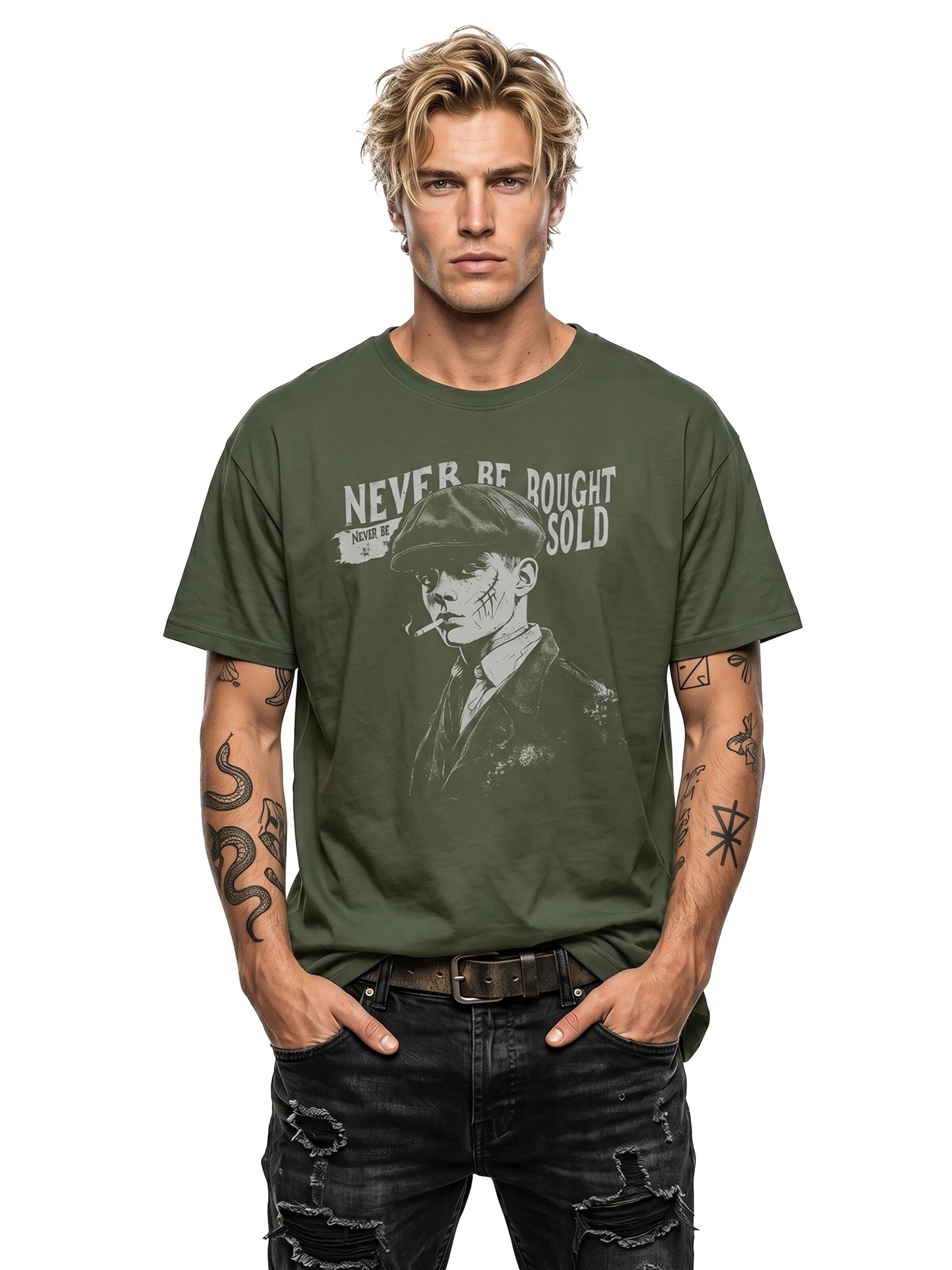 MAKAYA Shirt 'Never Be Bought' in Green