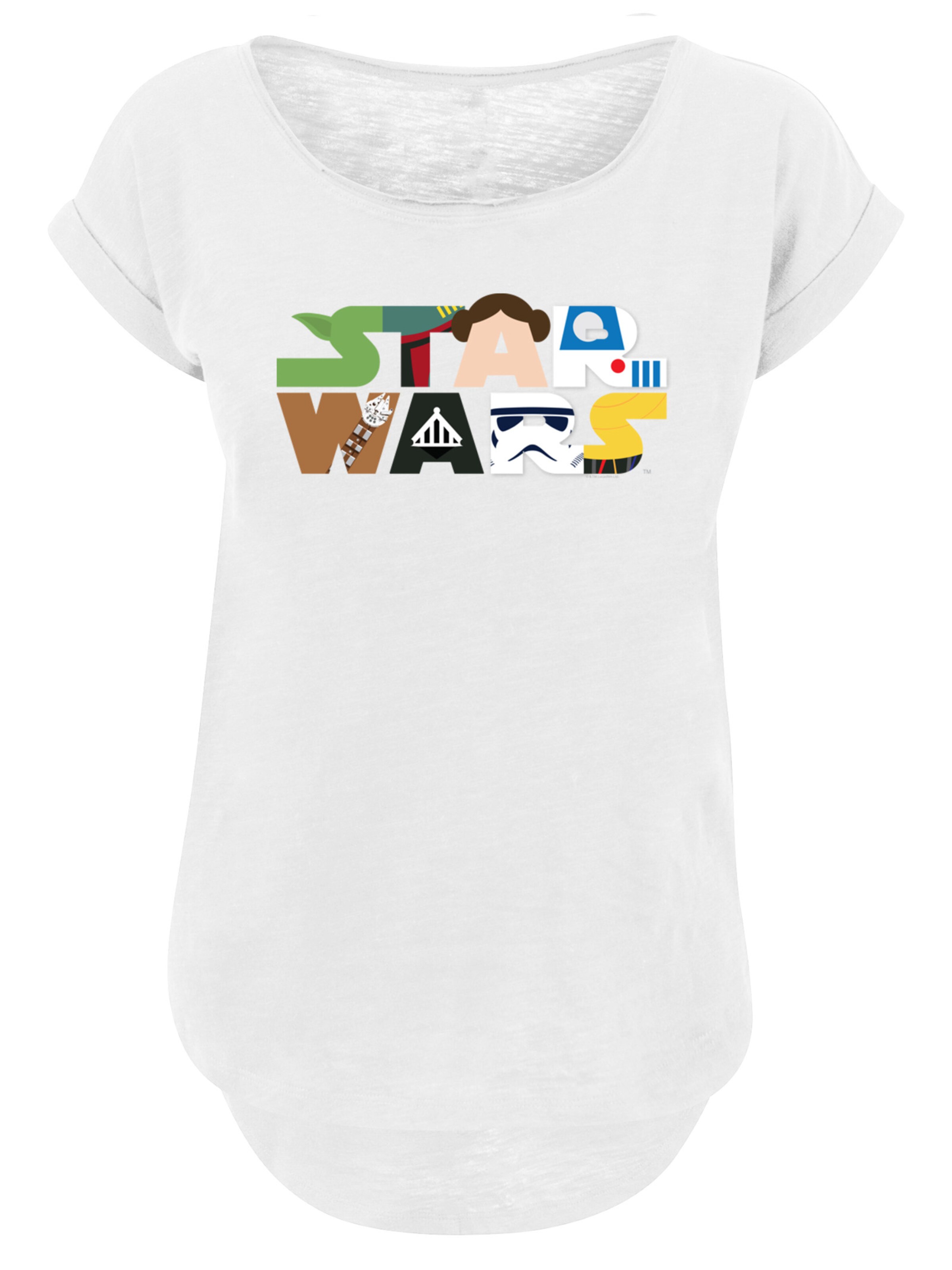 F4NT4STIC Shirt 'Star Wars Character' in Wit: voorkant