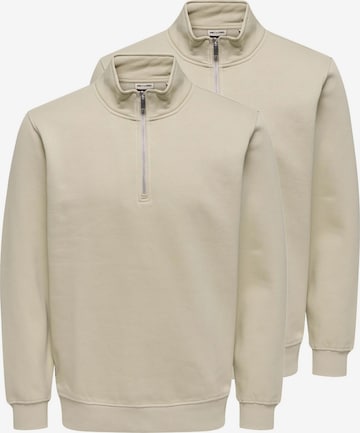 Only & Sons Sweatshirt 'Connor' in Beige: voorkant