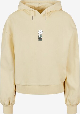 Merchcode Sweatshirt 'Peanuts - Charlie Brown' in Beige: voorkant